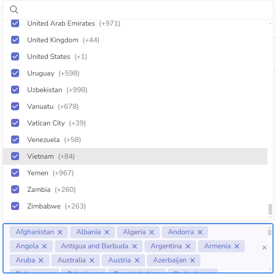mã vùng khả dụng