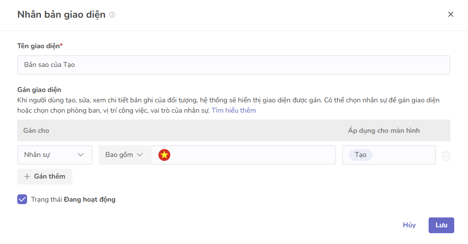 nhân bản giao diện