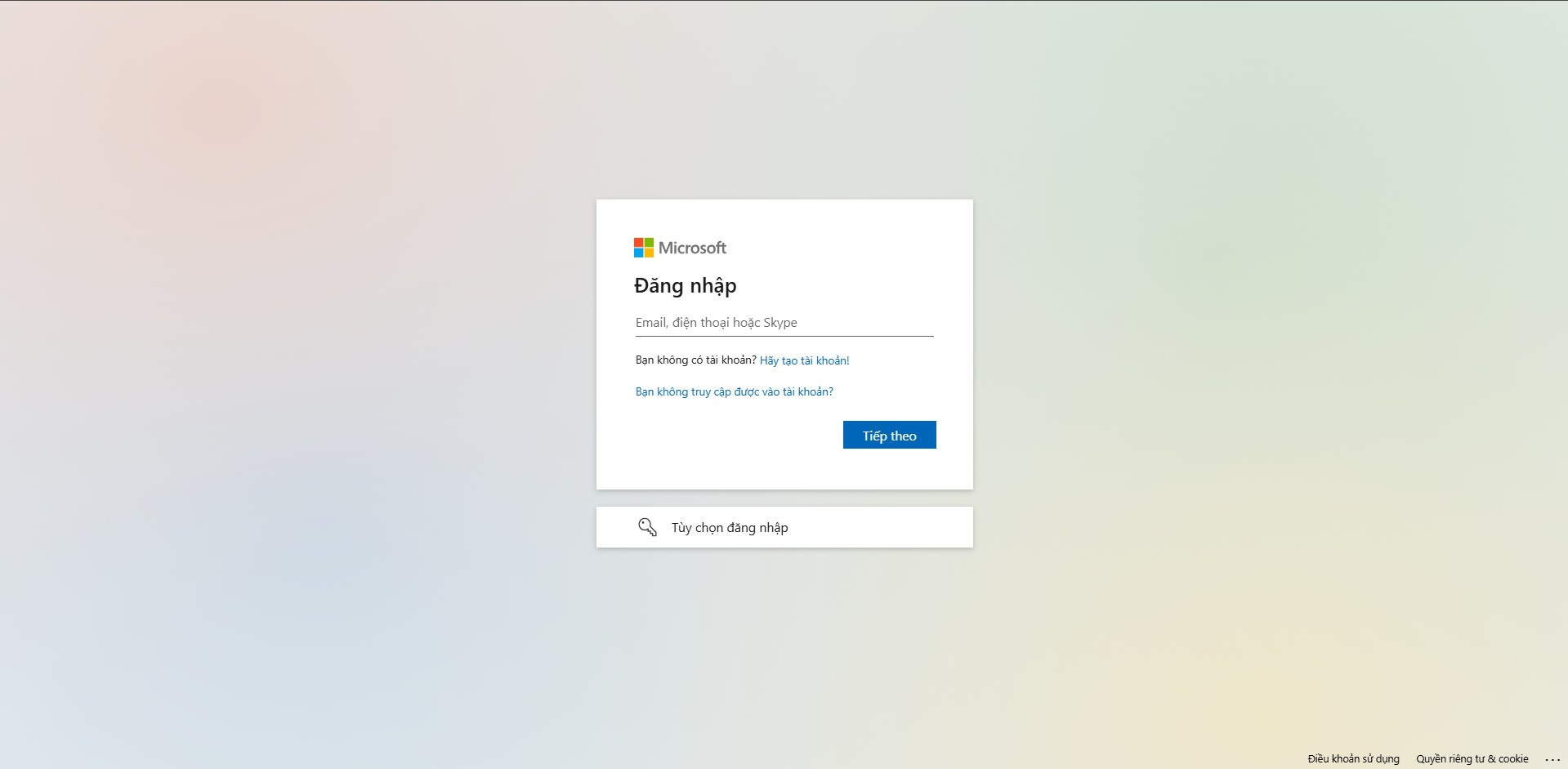 Đăng nhập Outlook
