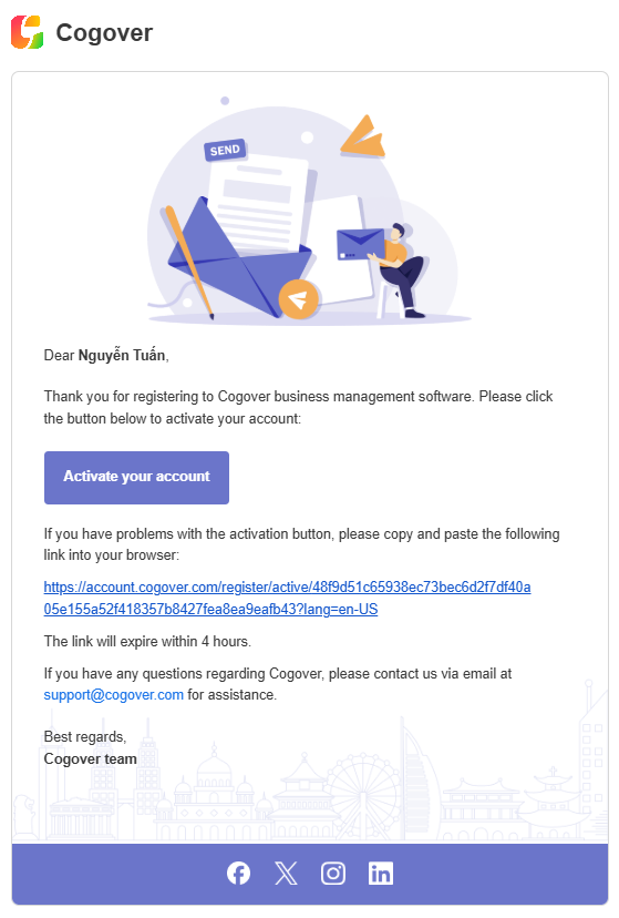 active tài khoản trong email