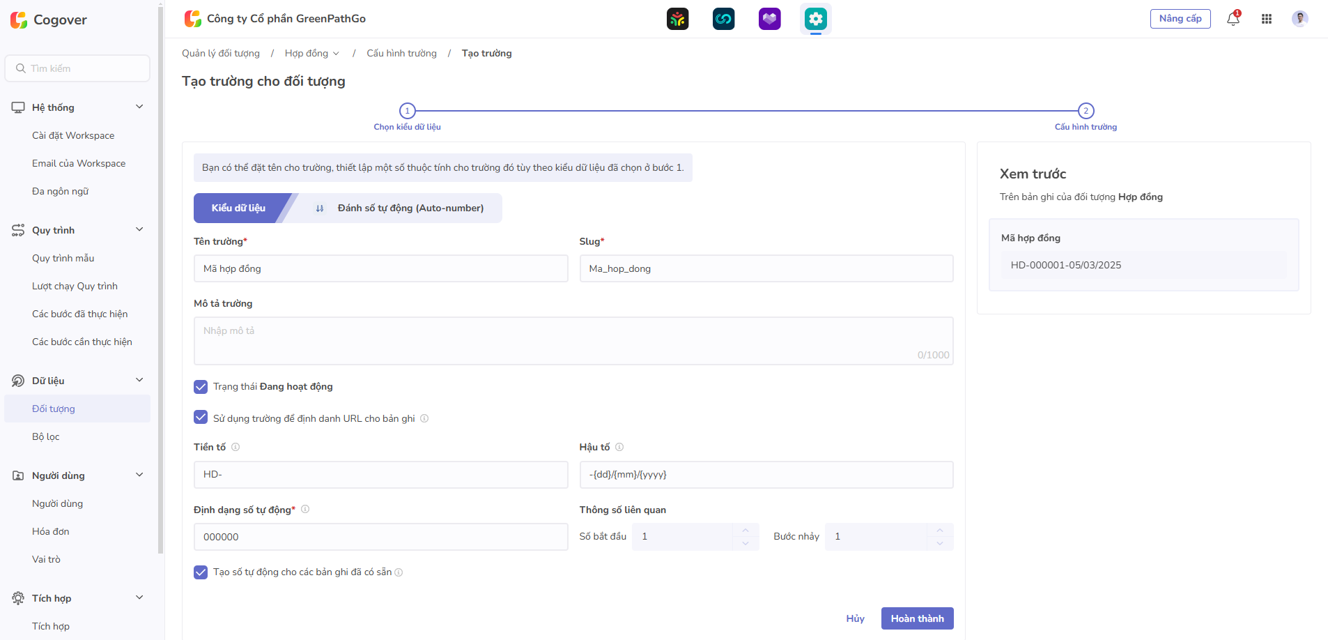 demo tạo số tự động