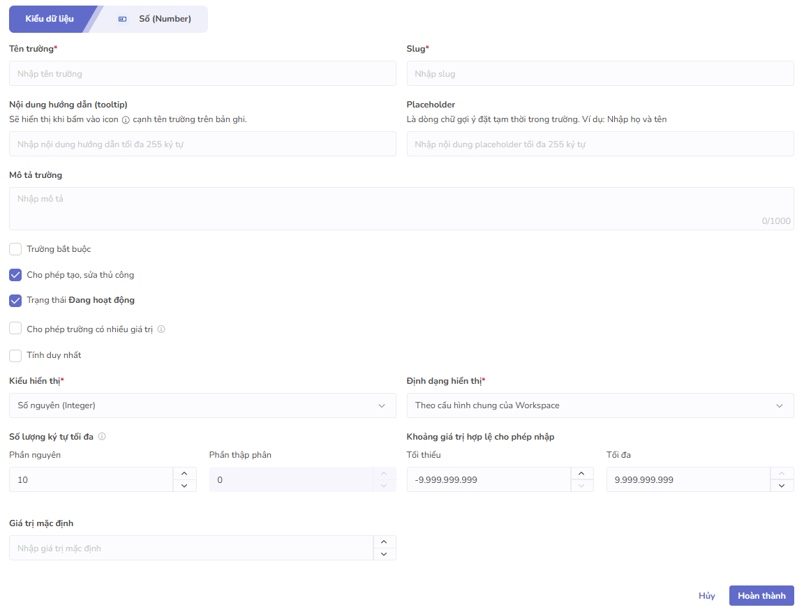 toàn màn hình số