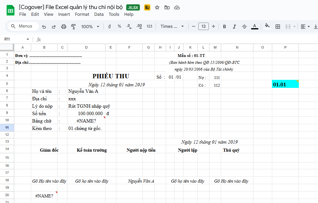 7 mẫu file Excel quản lý thu chi công ty miễn phí, đơn giản 2026
