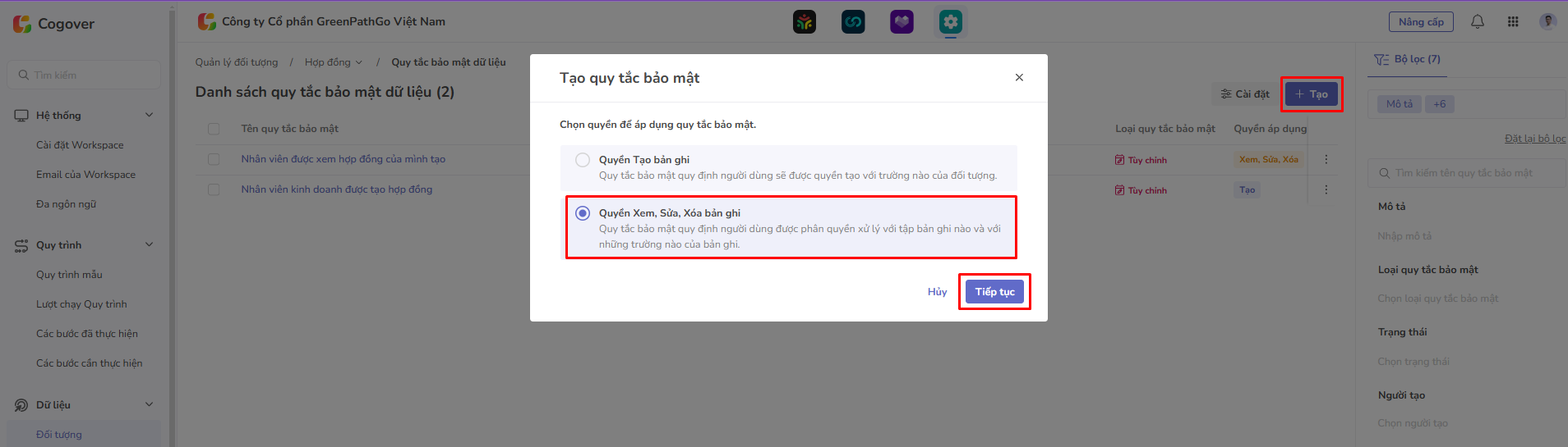 3 tạo quy tắc