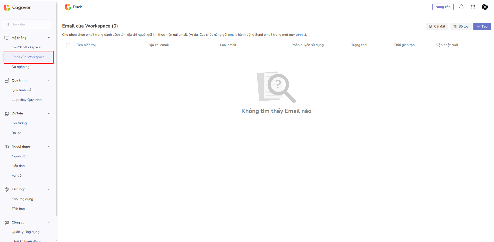 Email của Workspace