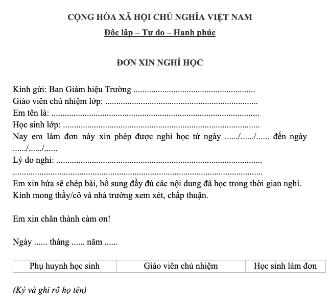 5 mẫu đơn xin nghỉ phép chuẩn 2025 - Hướng dẫn viết đơn thuyết phục nhất