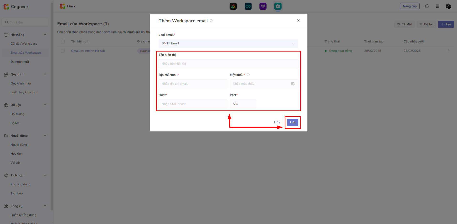 Tên hiển thị & Lưu