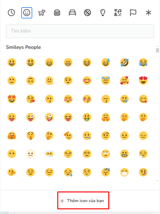 thêm icon