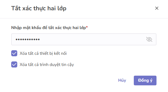 nhập mật khẩu và tích chọn