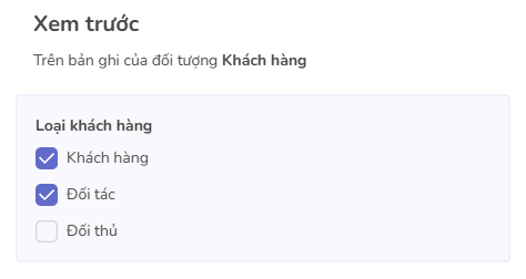 xem trước lựa chọn nhiều