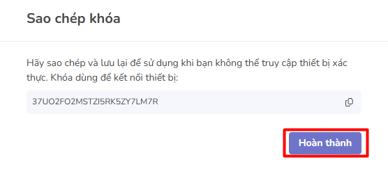 lưu khóa dự phòng