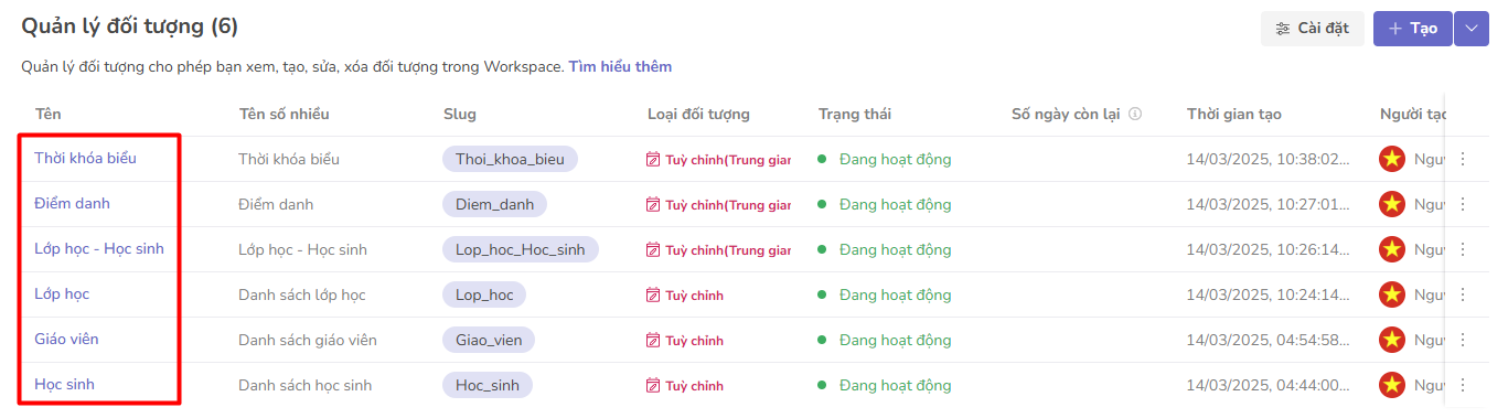 nhấn vào tên